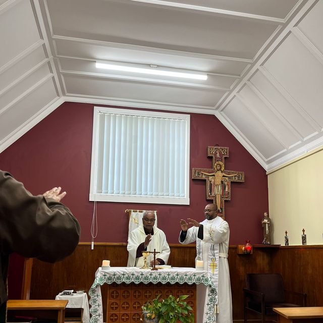 Mass in the friary chapel