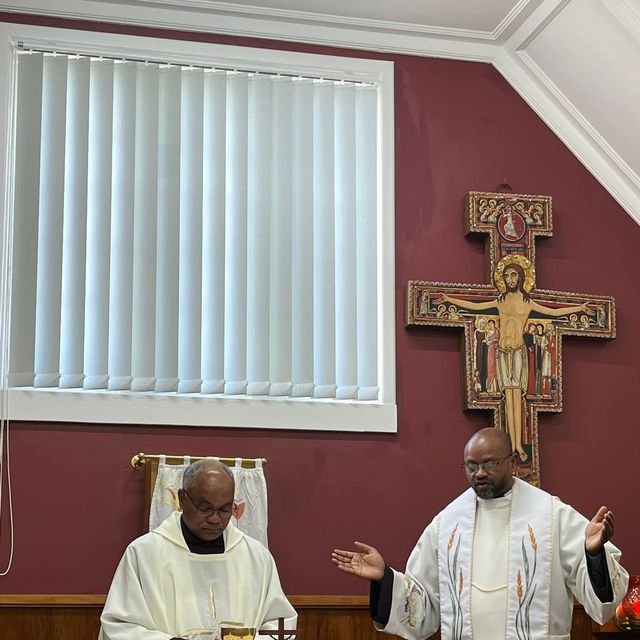 At the altar