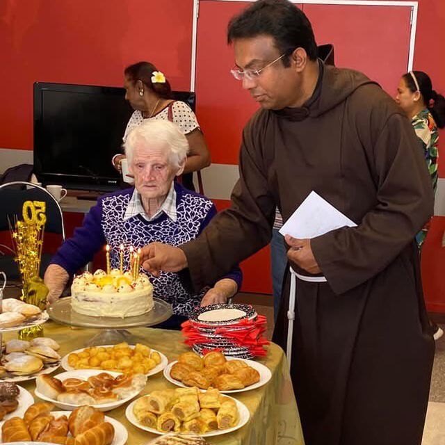 Visiting parishioners