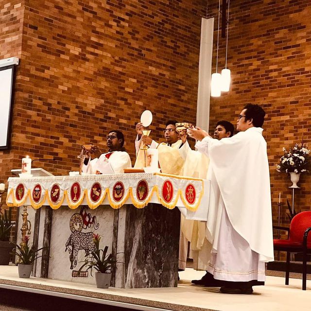 At the altar