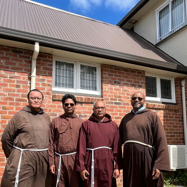 Brothers outside the friary