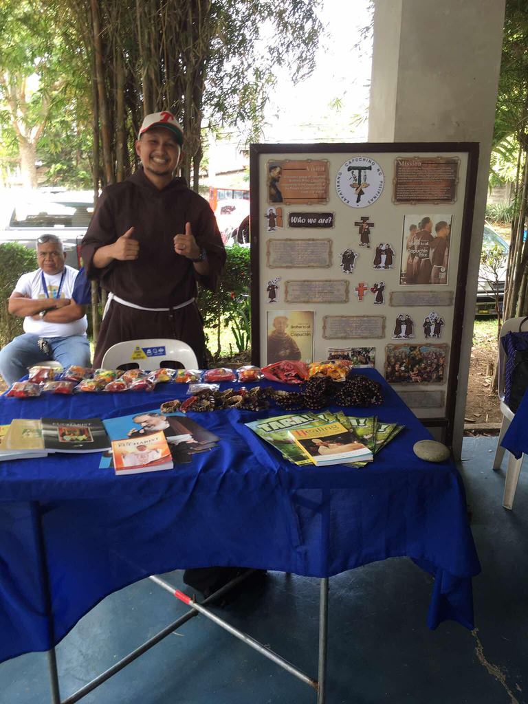 A display table of Franciscan material