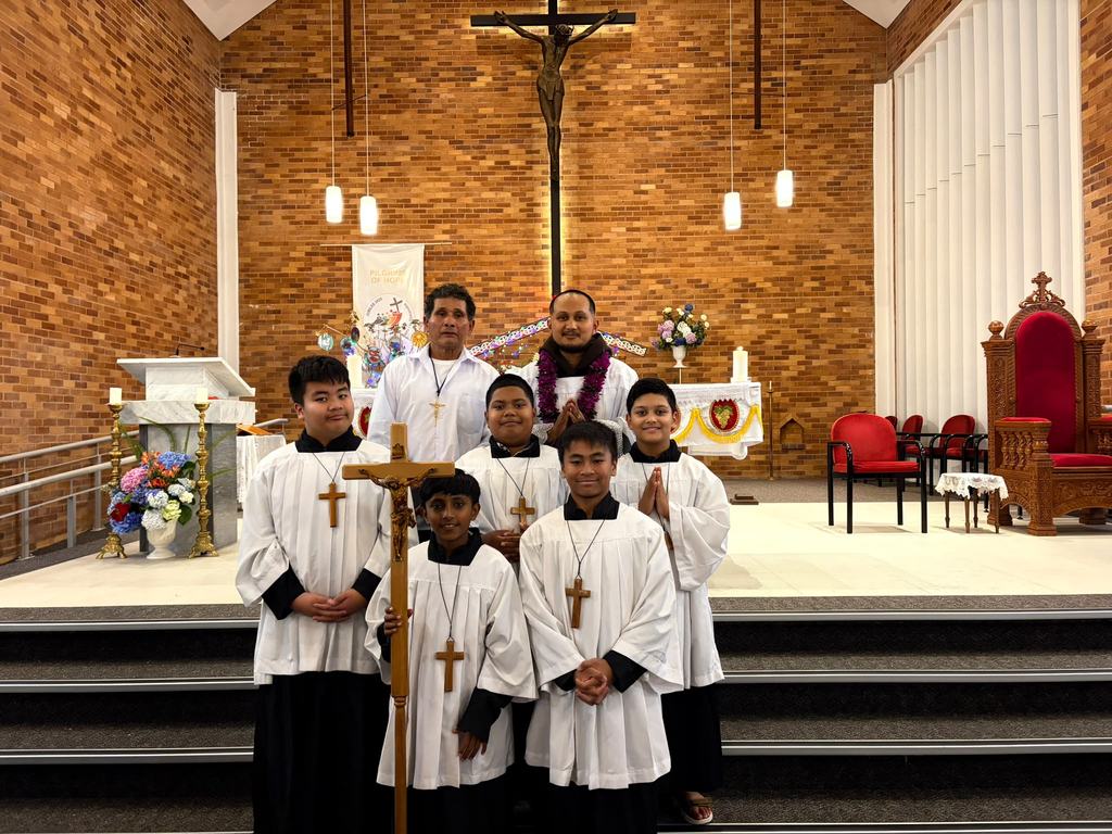 With the altar servers
