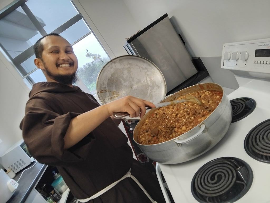 Cooking in the friary kitchen
