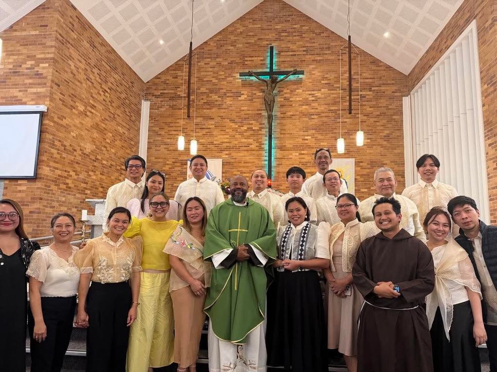 A parish group after Mass
